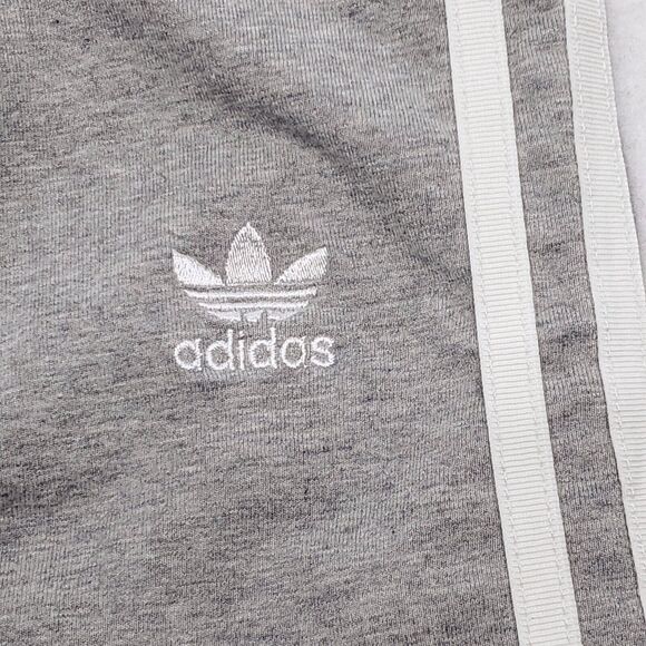 Adidas Drawstring Athletic Running Workout Track Pants Womens Size S Gray White - Picture 4 of 8